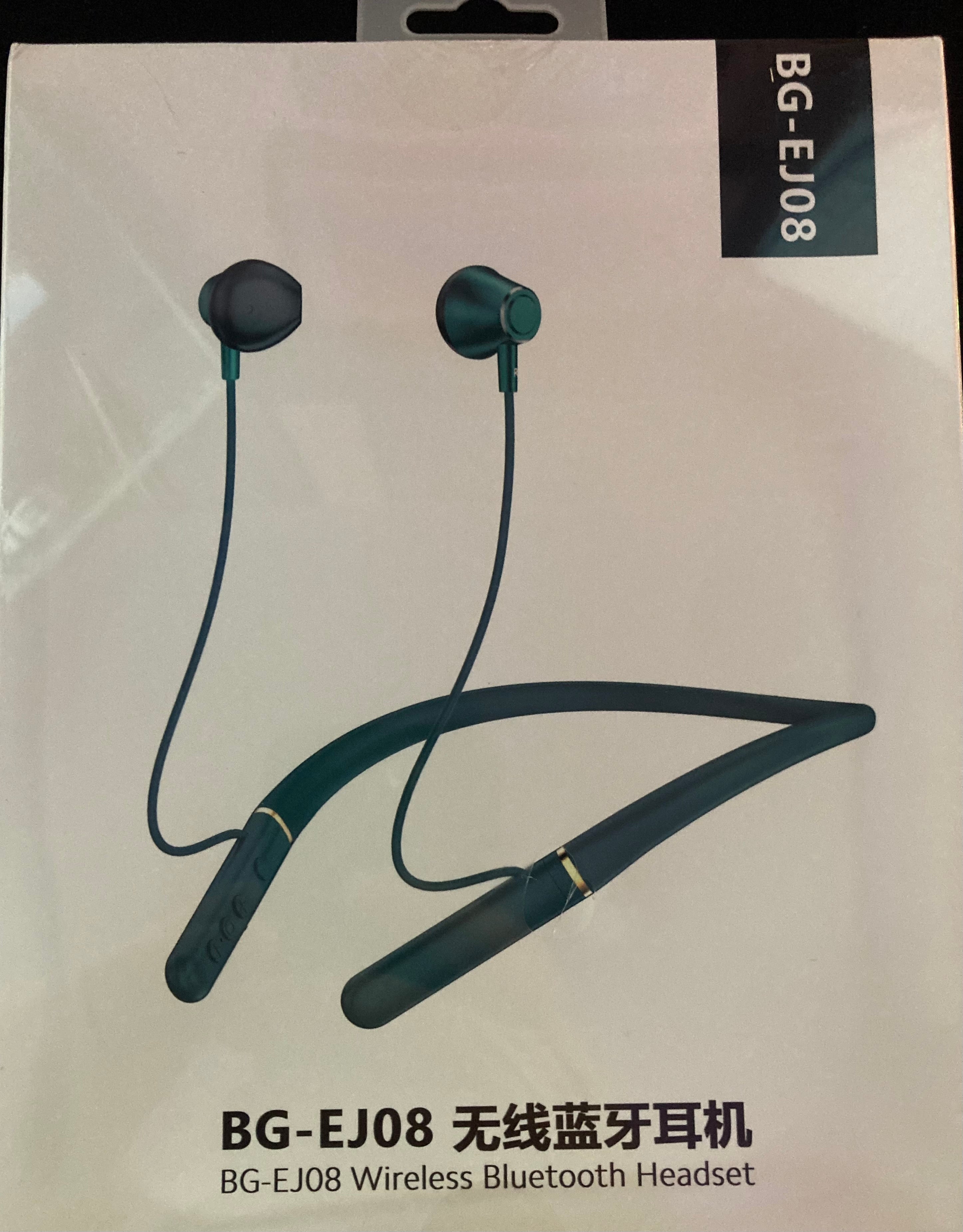 BG-EJ08 Wireless Sport Neckband Headset – Bluetooth 5.3 & Magnetic Earbuds